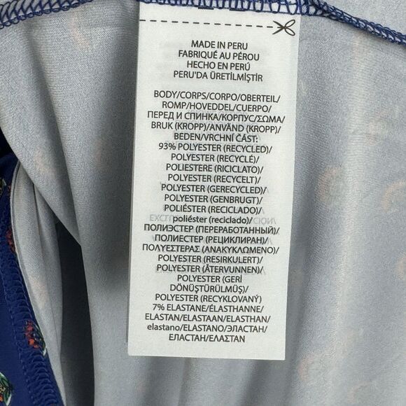 RLX Ralph Lauren Polo Men's Medium Blue Floral Golf Performance Stretch Wicking - Picture 5 of 6